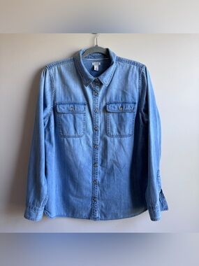 L.L. Bean Denim Button-Up Shirt Women's Size Medium